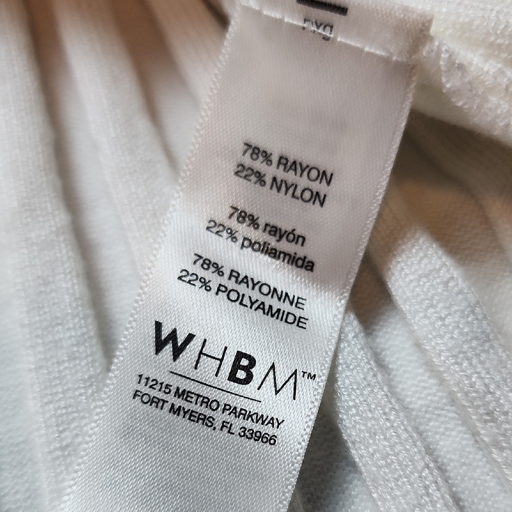 WHITE HOUSE BLACK MARKET | Belted White Longline Cardigan with Black Trim | XL - Picture 6 of 10